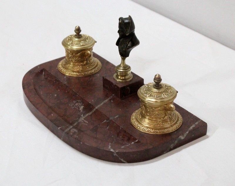 Double Inkwell, Napoleon III Period    Mid 19th Century photo furniture