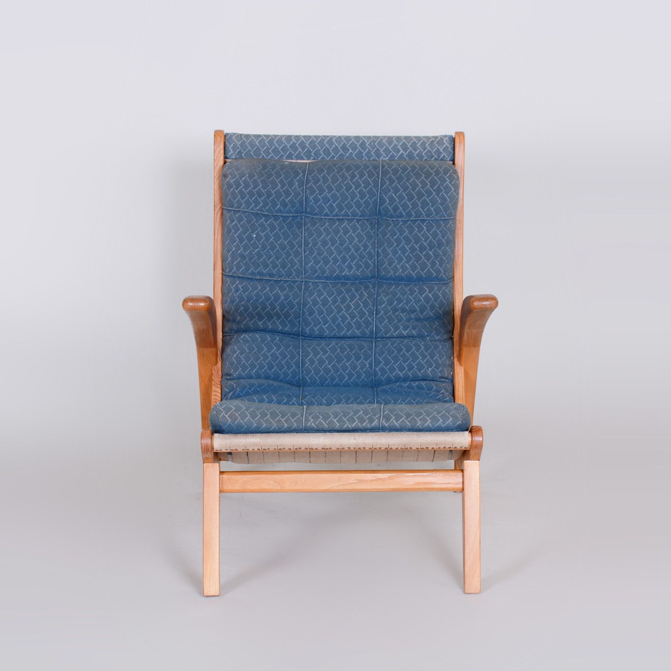 photo furniture Pair Of Blue Mid Century Armchairs, Designed By Jan Vaněk In The 1950s. Ash.