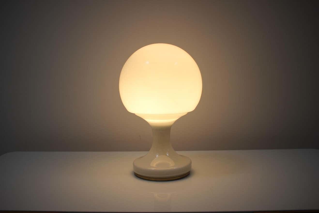 Mid Century All Glass Table Lamp/ Osvětlovací Sklo Valašské Meziříčí, 1970's. photo buy