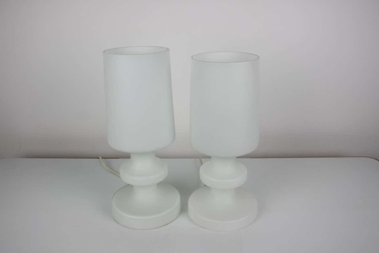Mid Century All Glass Table Lamp/ Osvětlovací Sklo Valašské Meziříčí, 1970's photo furniture
