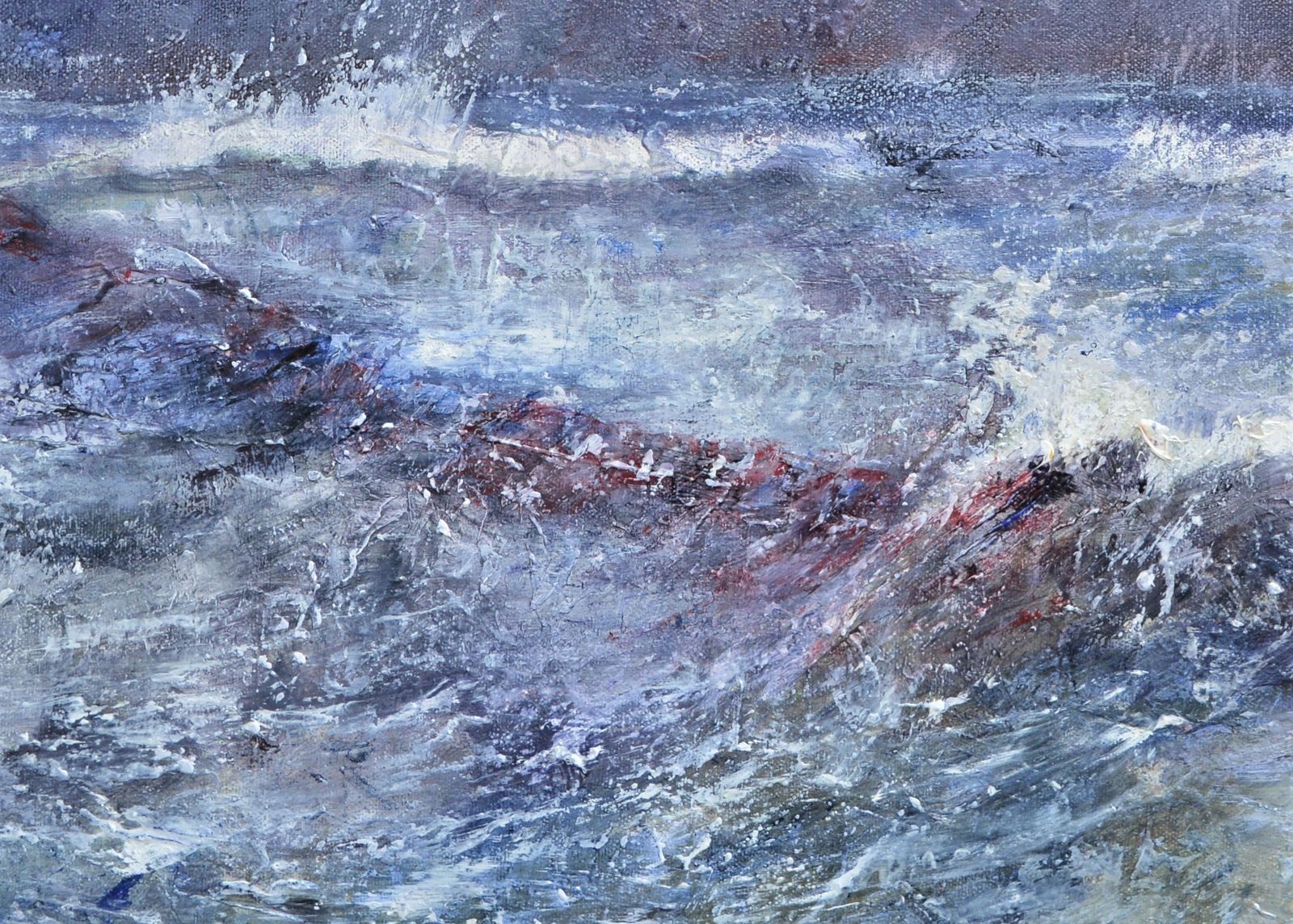"A Reasonable Show Of Power". Large Contemporary Seascape Oil Painting By Penny Rumble photo furniture