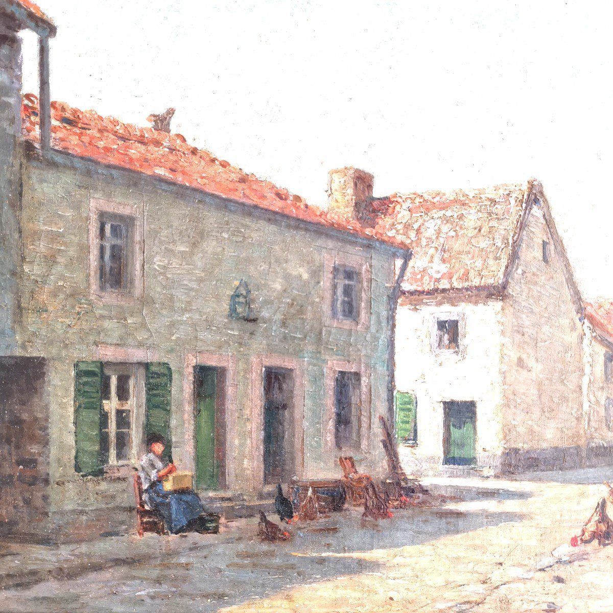 Paul Félix Vallois (1845 1906) Ruelle D'yvoire (Haute Savoie) photo Art