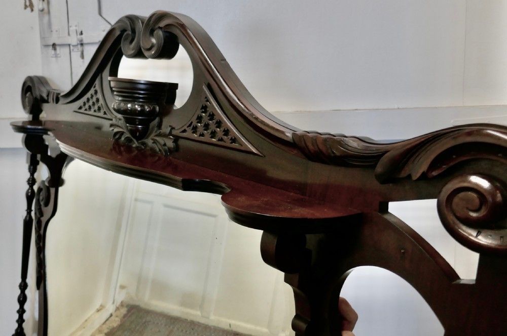 Large Chinese Chippendale Mahogany Overmantel photo 1500.0