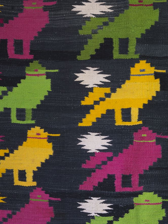 Pictorial Dhurrie With Birds And Tigers photo vinterior
