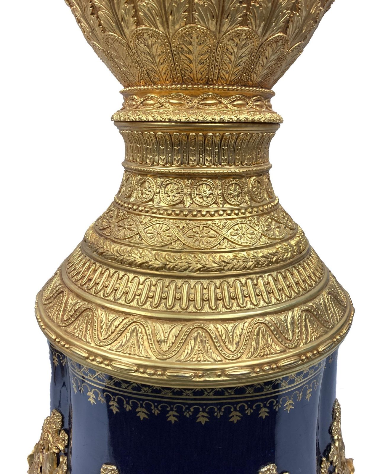 Large Pair Of Porcelain And Gilt Metal Vases photo Home Decor