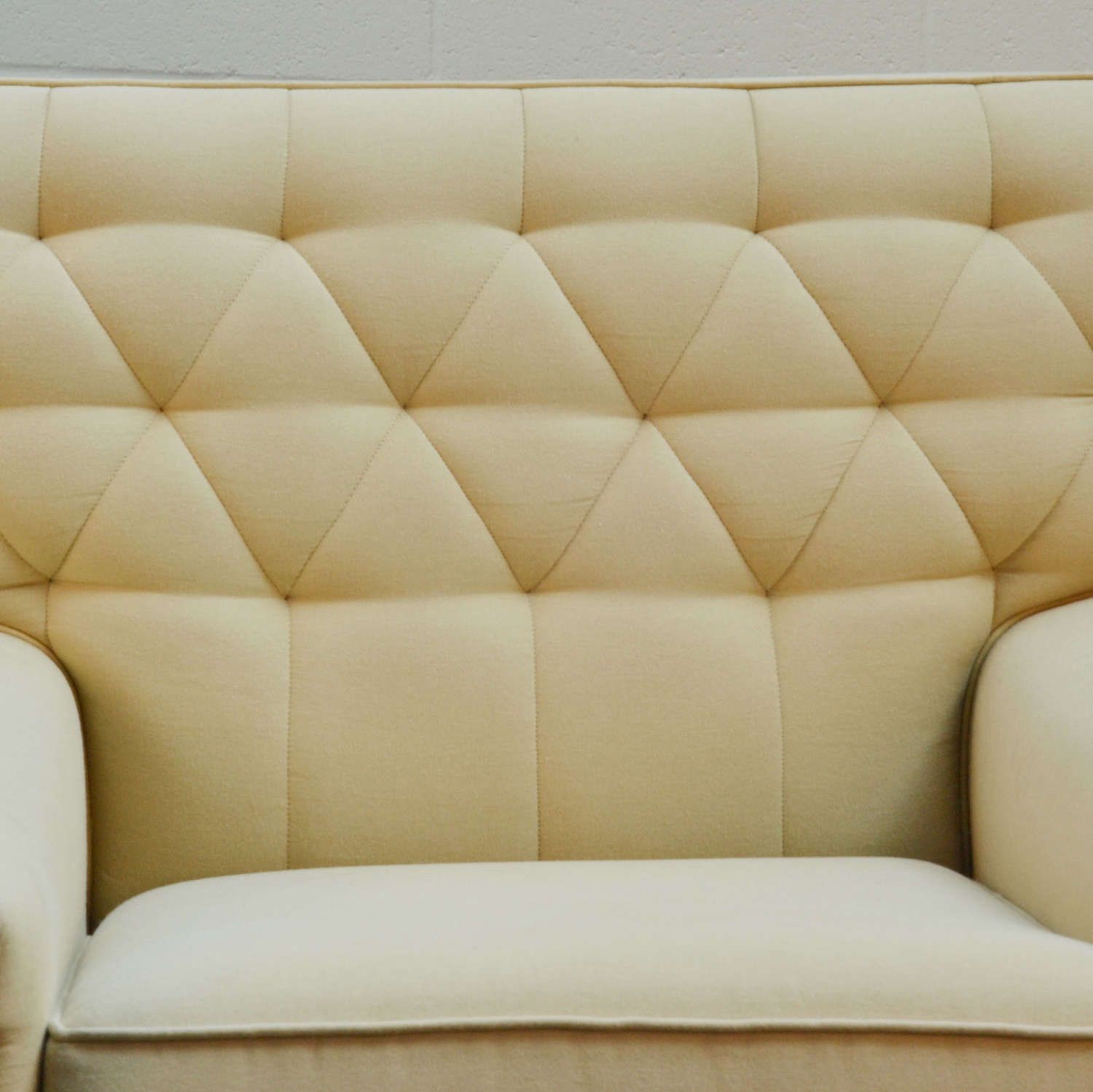 photo buy Pair Of Large Cream 1950's Club Chairs Attributed To Paul Mccobb