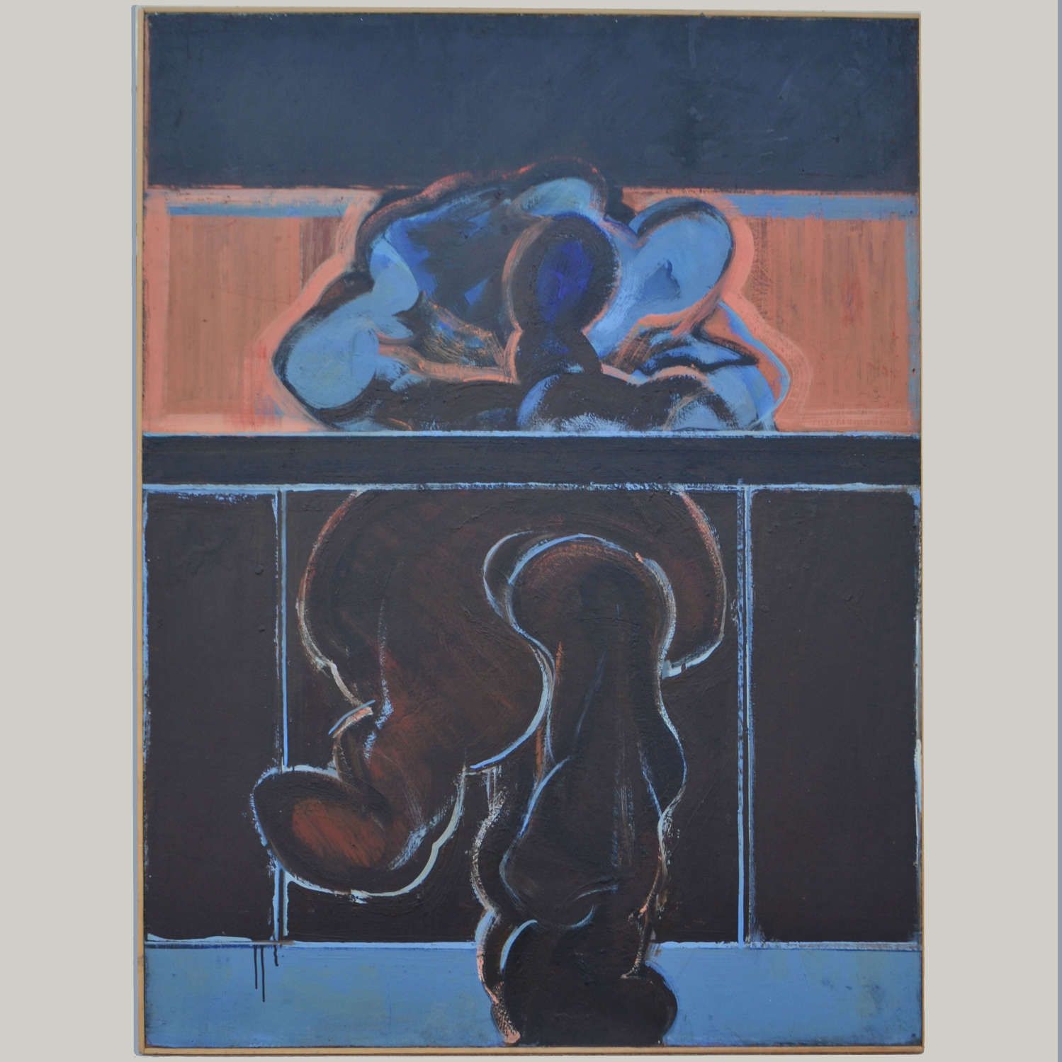 Life Painting Of Seated Figure By John Kaine, 1960's photo vintage
