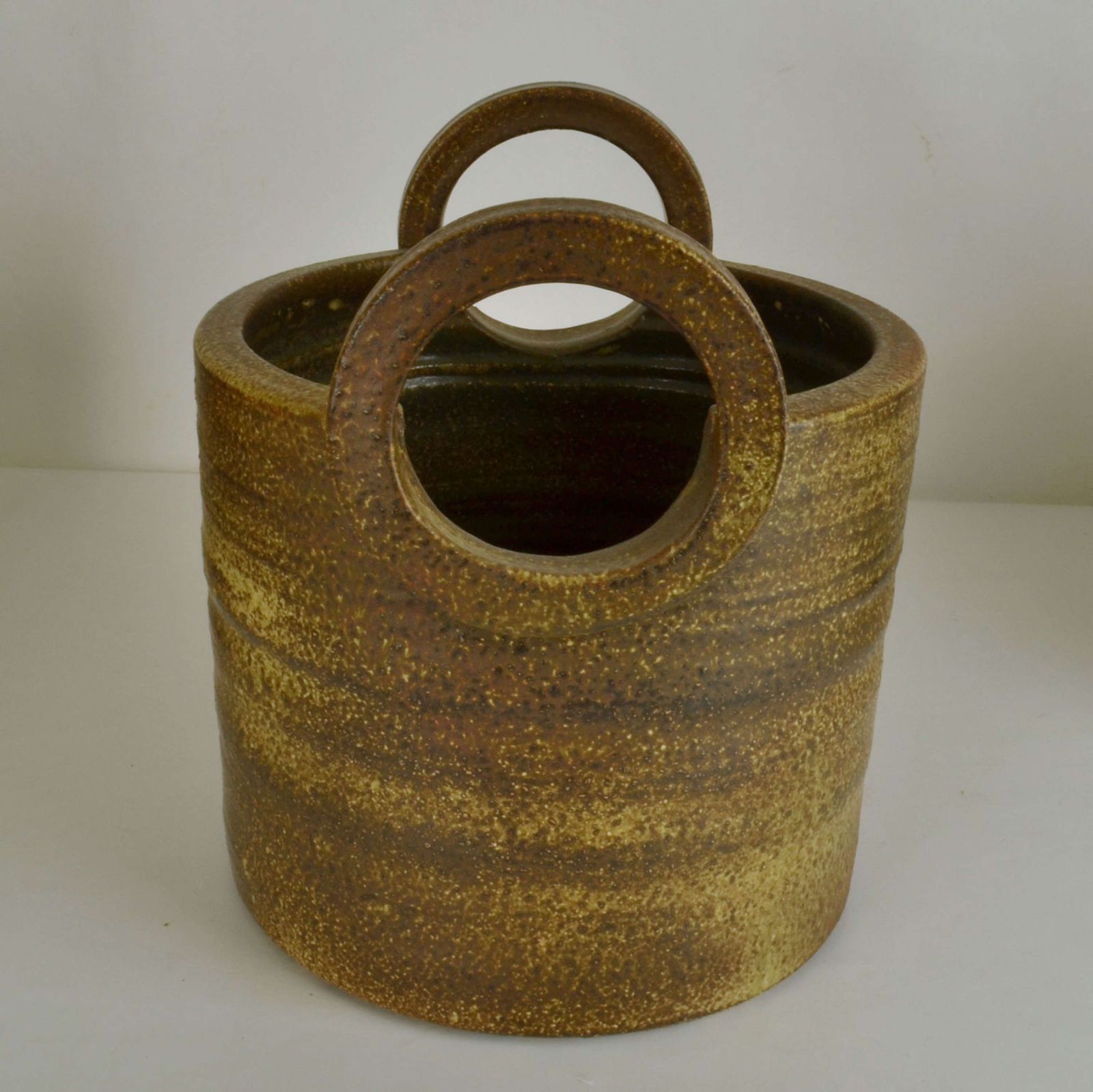 Two Handled Large Studio Ceramic Plant Pot By Mobach photo for sale