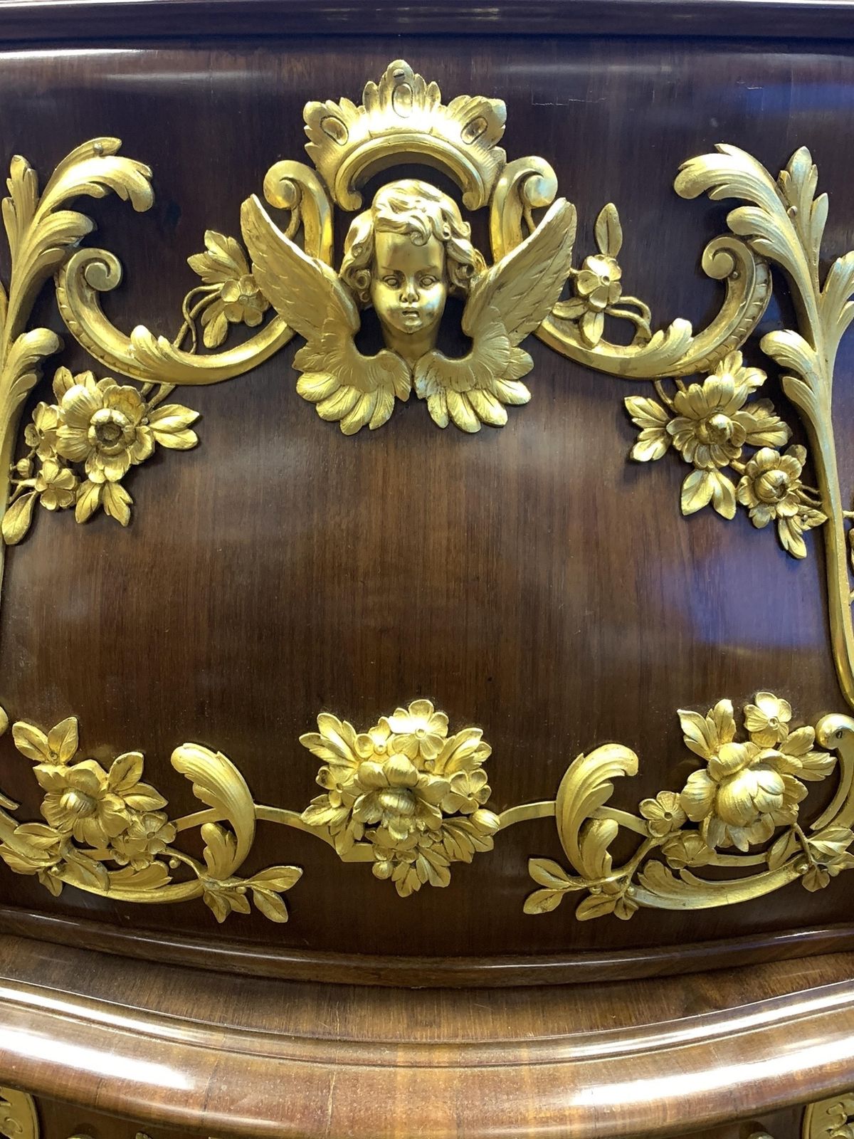A Fine Antique 19th Century Wood And Bronze Inlaid Desk, French Or Russian photo Furniture