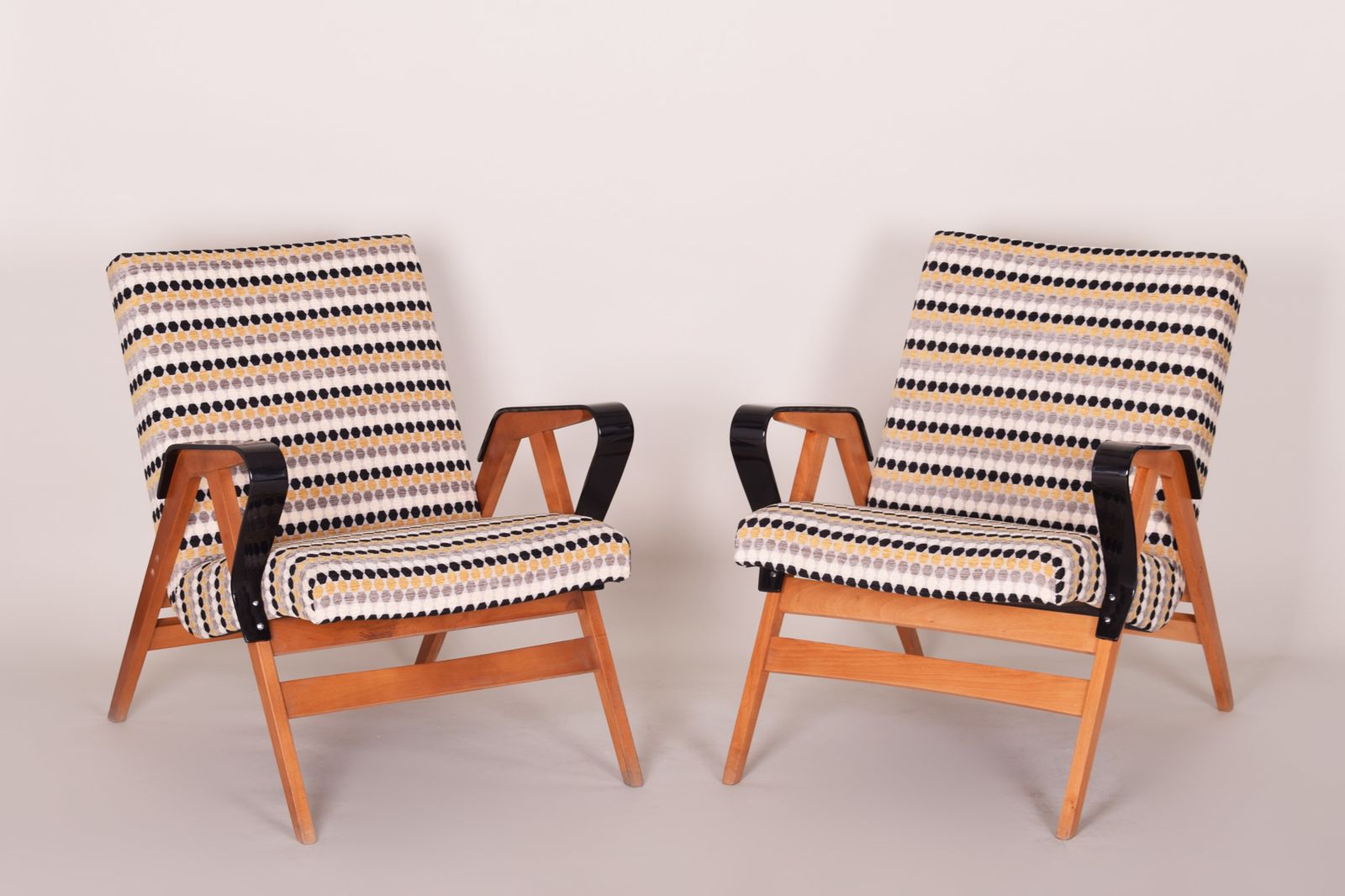 Pair Of Restored Czech Midcentury Armchairs, Tatra Pravenec, 1950s photo furniture