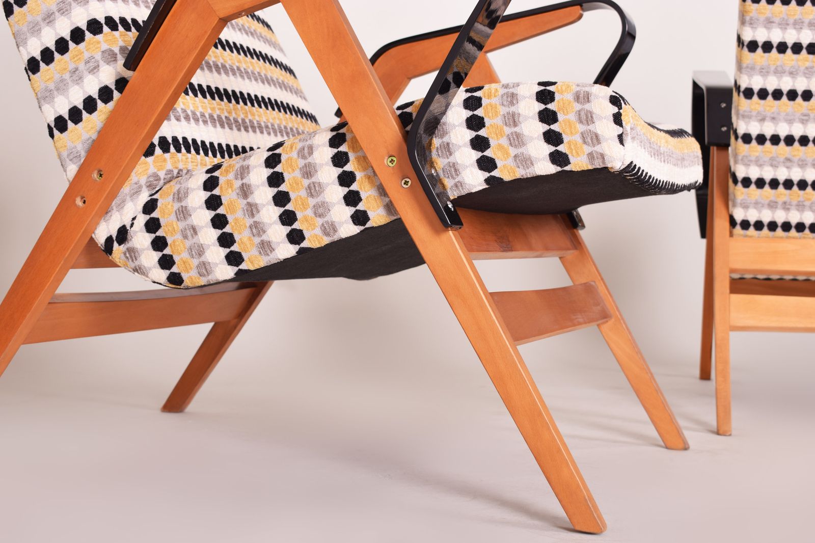 Pair Of Restored Czech Midcentury Armchairs, Tatra Pravenec, 1950s photo for sale