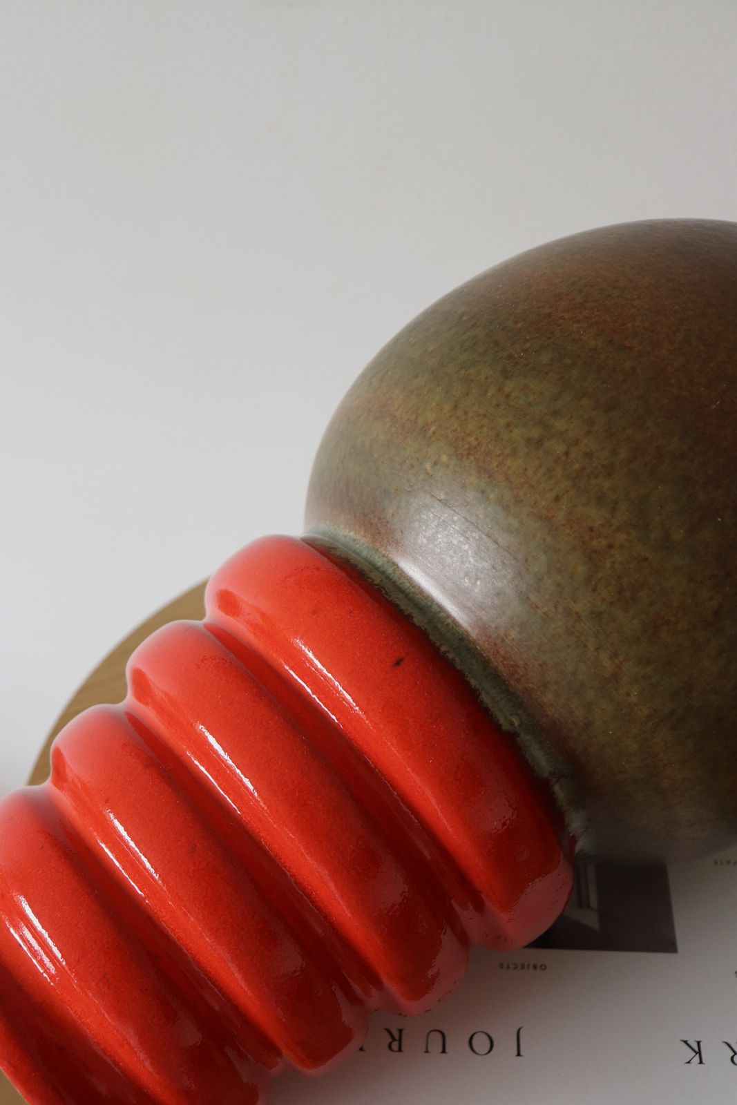 Vintage 1970s West German Pottery Vase Large Red photo 350.0