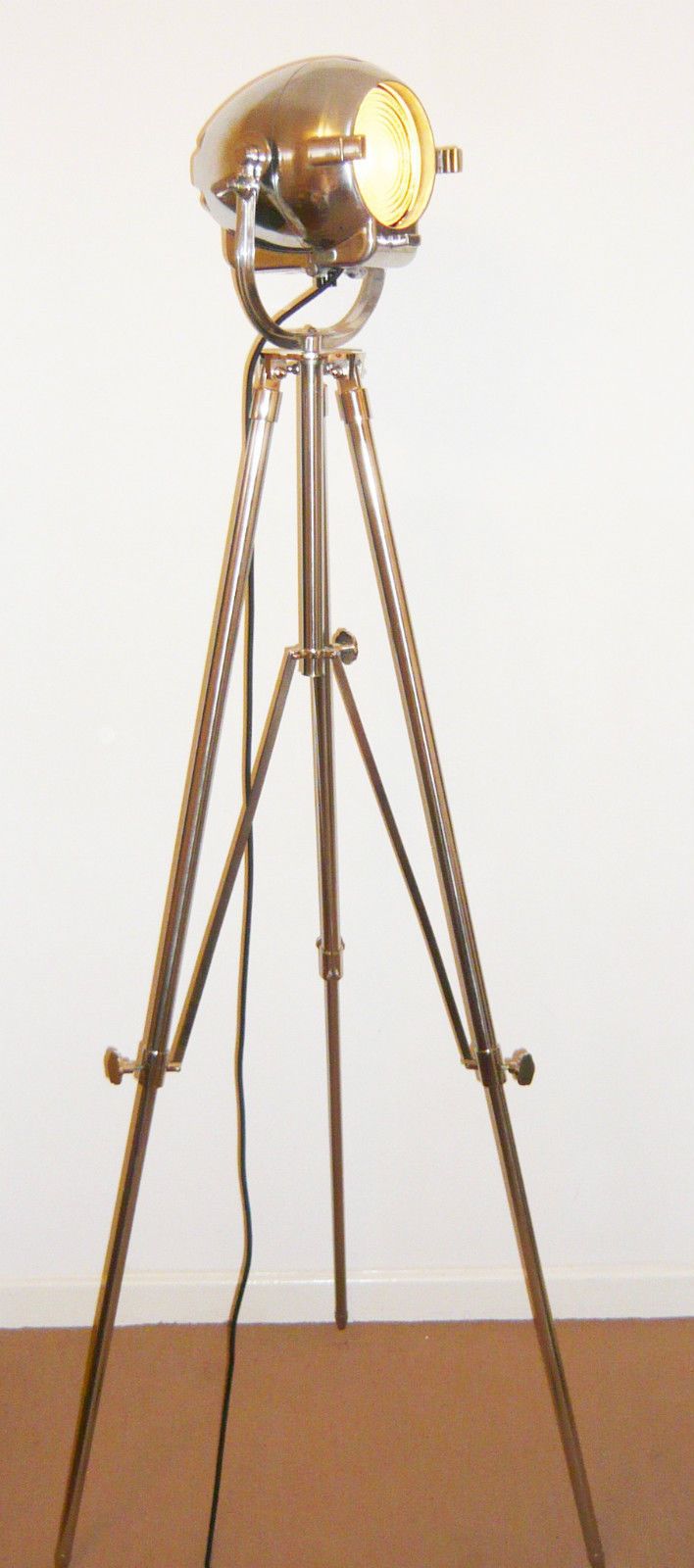 1950s Theatre Spot Light By Strand Electric London Film Studio Industrial Patt 123 Movie Lamp Lantern Lampe Tripod Tv Shakespeare & Hathaway photo vinterior