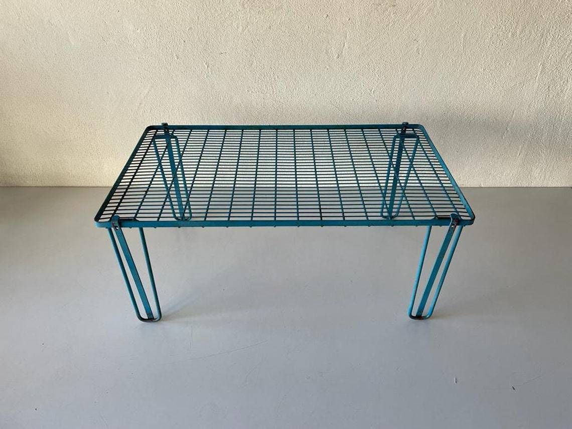 Mid Century Folding Leg Industrial Shelving Unit, 1950s photo furniture