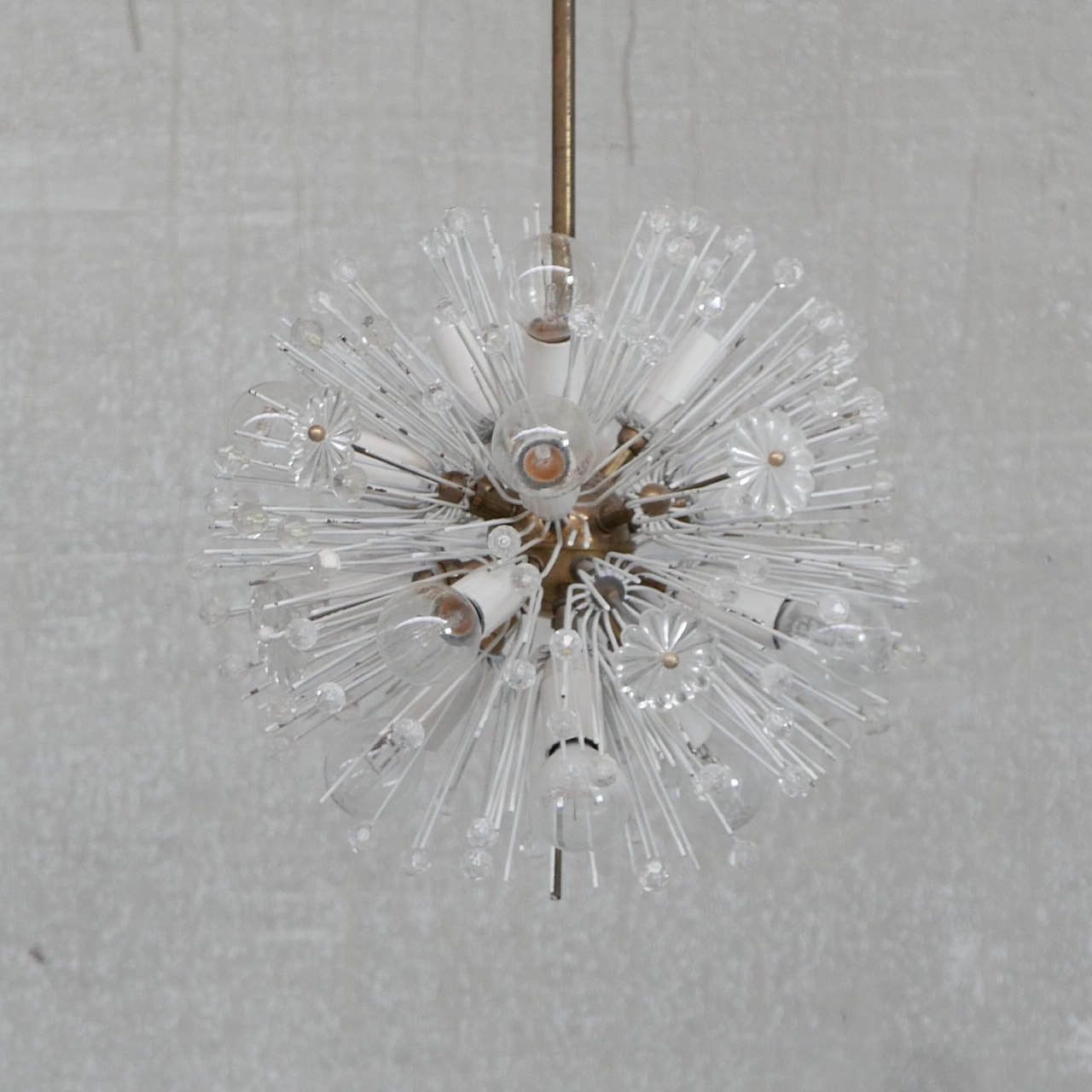Austrian Mid Century Glass And Brass Chandelier Pendant By Emil Stejnar photo 1950.0