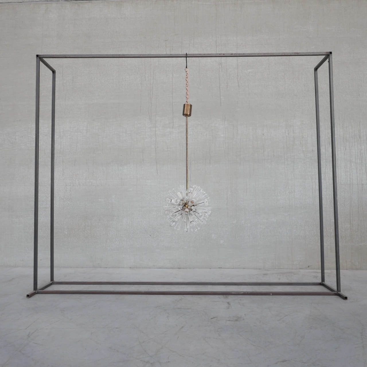 Austrian Mid Century Glass And Brass Chandelier Pendant By Emil Stejnar photo buy