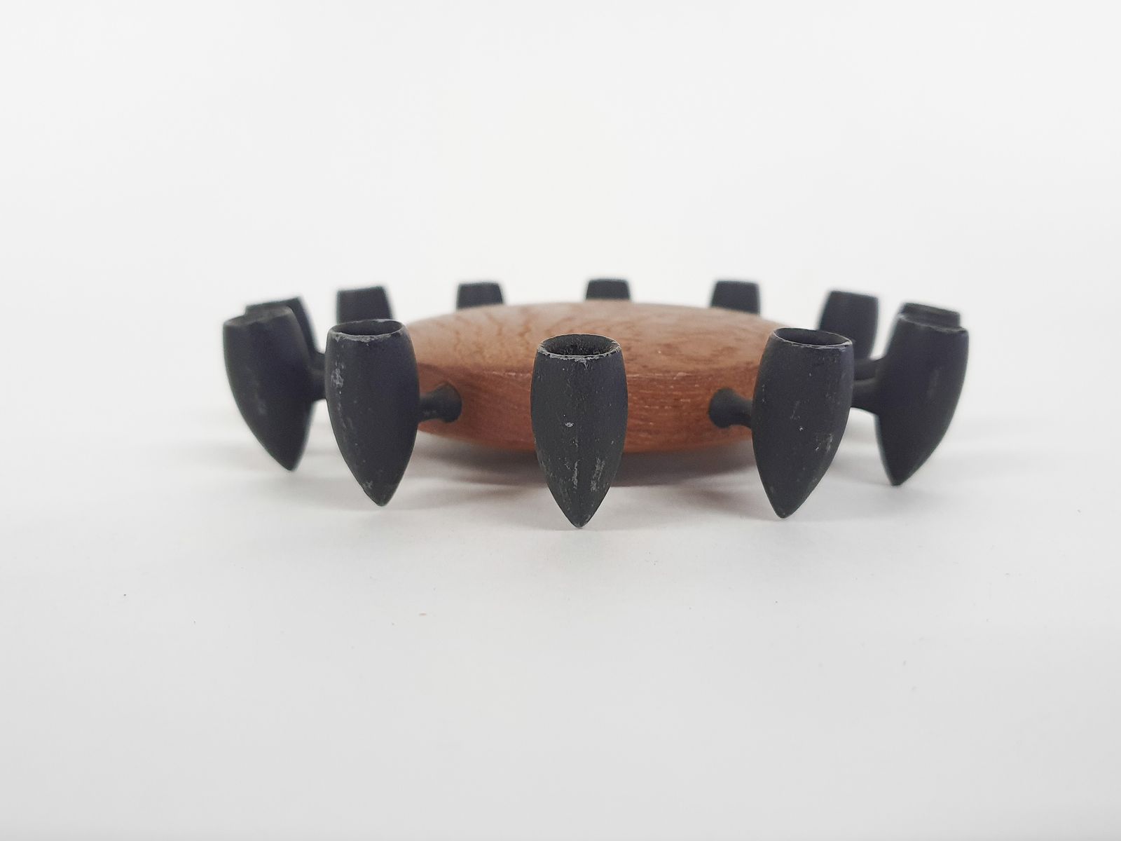 Round Teak And Metal Candleholder By Digsmed, Danish Design, 1964 photo 160.992
