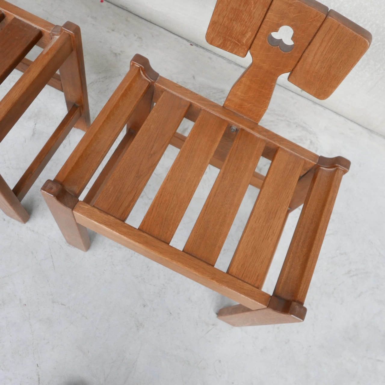 Oak Mid Century French Guillerme Et Chambron Lounge Chairs photo Furniture
