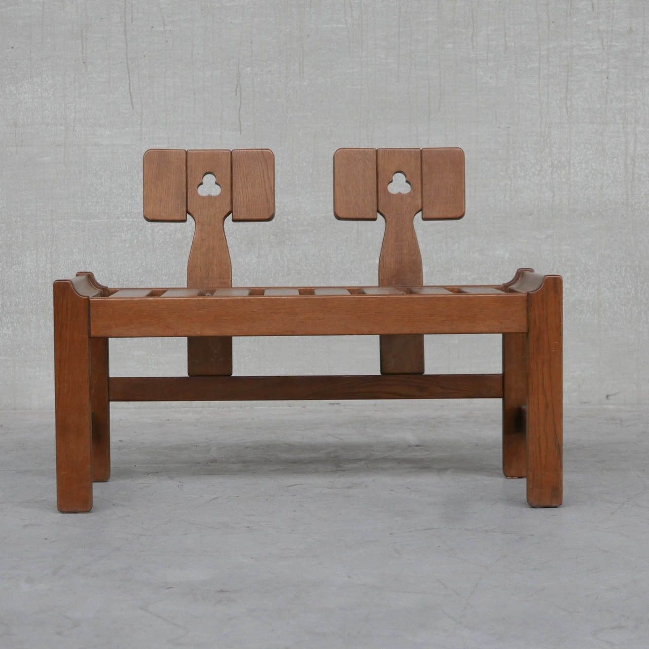 Furniture Oak Mid Century French Guillerme Et Chambron Lounge Chairs photo