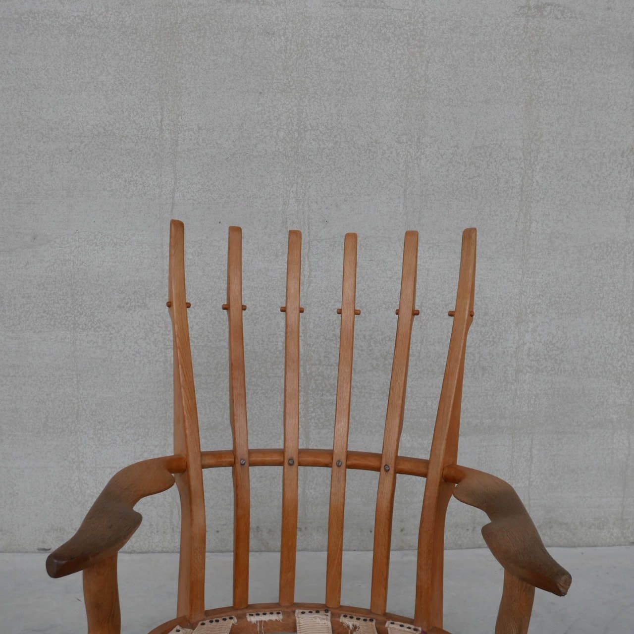 Guillerme Et Chambron Oak Mid Century 'Repos' Armchair photo for sale