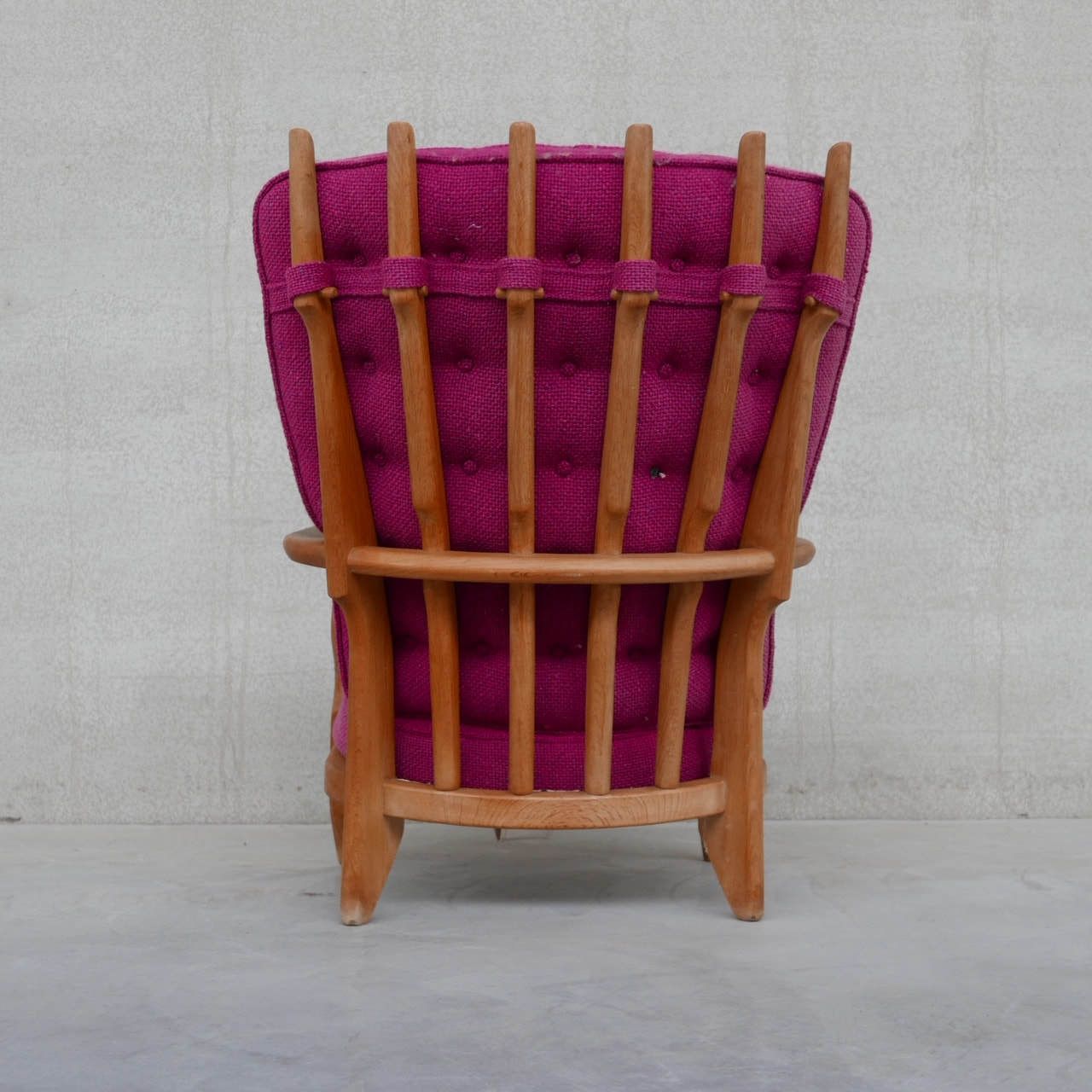 Furniture Guillerme Et Chambron Oak Mid Century 'Repos' Armchair photo