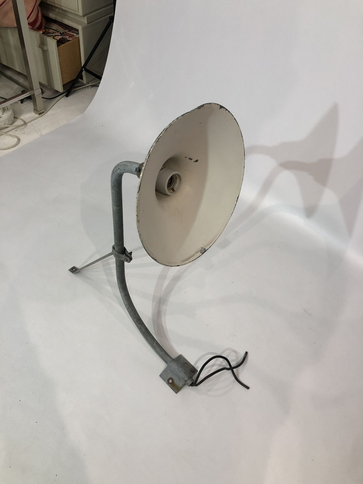 Large Brutal Industrial Wall Light #3 1950s Factory Commercial Lamp Restaurant (Three Available) photo Lighting