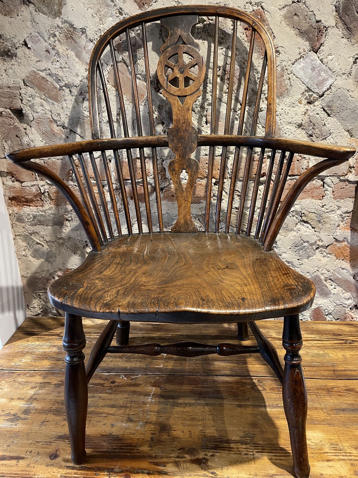 Early Antique Georgian Elm Windsor Elbow Chair photo Furniture