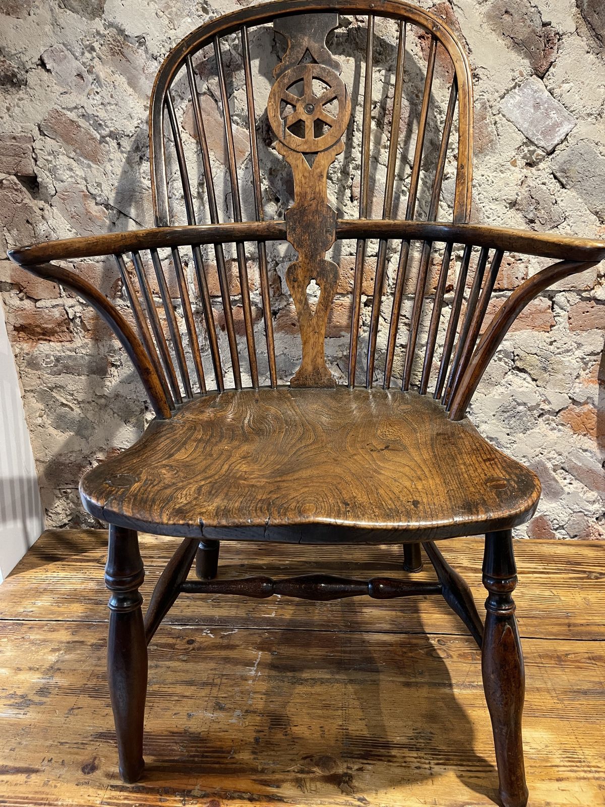 Early Antique Georgian Elm Windsor Elbow Chair photo 495.0