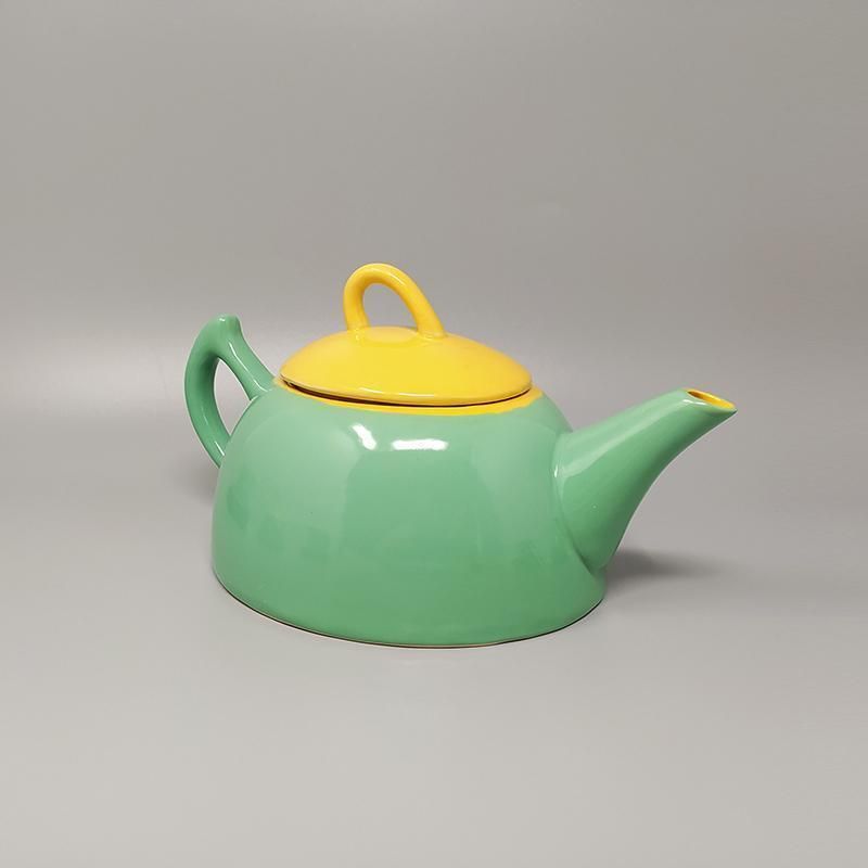 1980s Gorgeous Green And Yellow Tea Set/Coffee Set In Ceramic By Naj Oleari. Made In Italy photo Home Decor