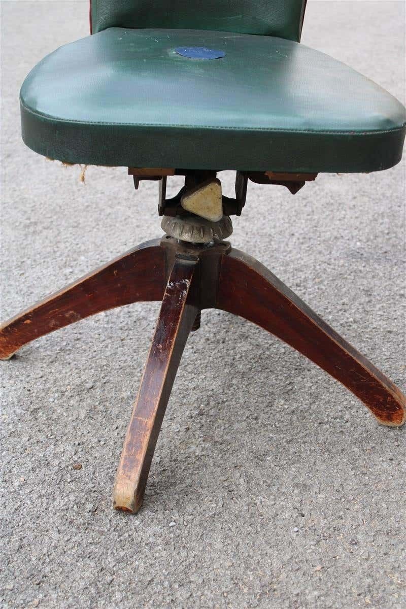 Green Mid Century Swivel Italian Chair Office Feet Wood Melchiorre Bega Style photo Furniture