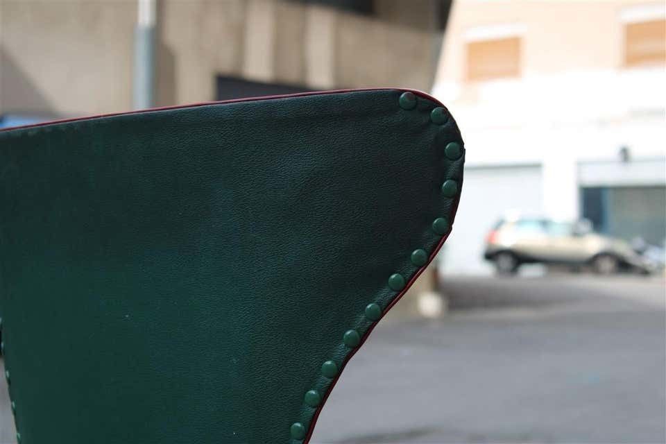 Green Mid Century Swivel Italian Chair Office Feet Wood Melchiorre Bega Style photo vintage