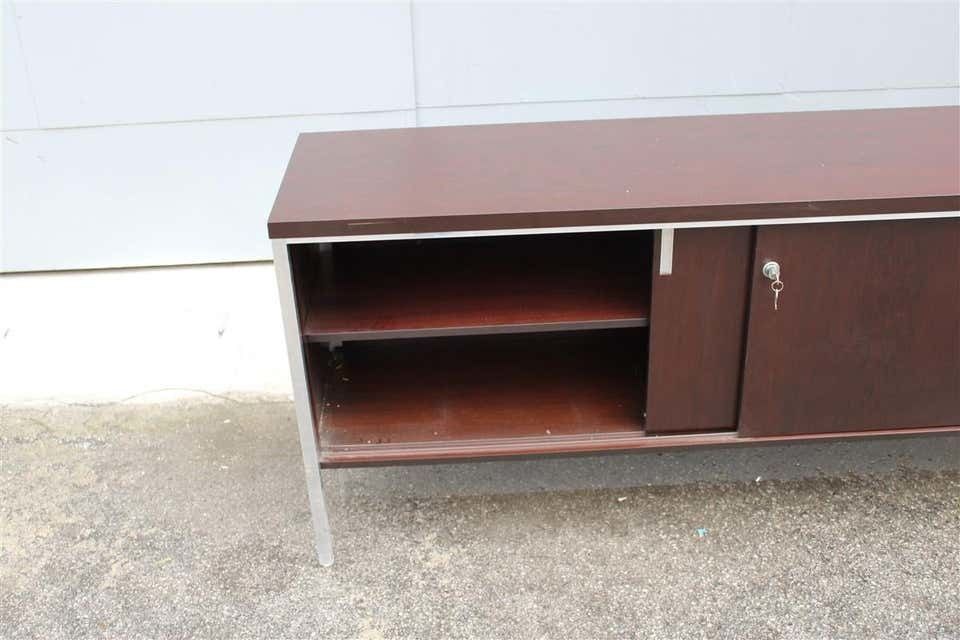Furniture Minimalist Sideboard In Wood And Metal Parts Tecno 1970 Italia photo
