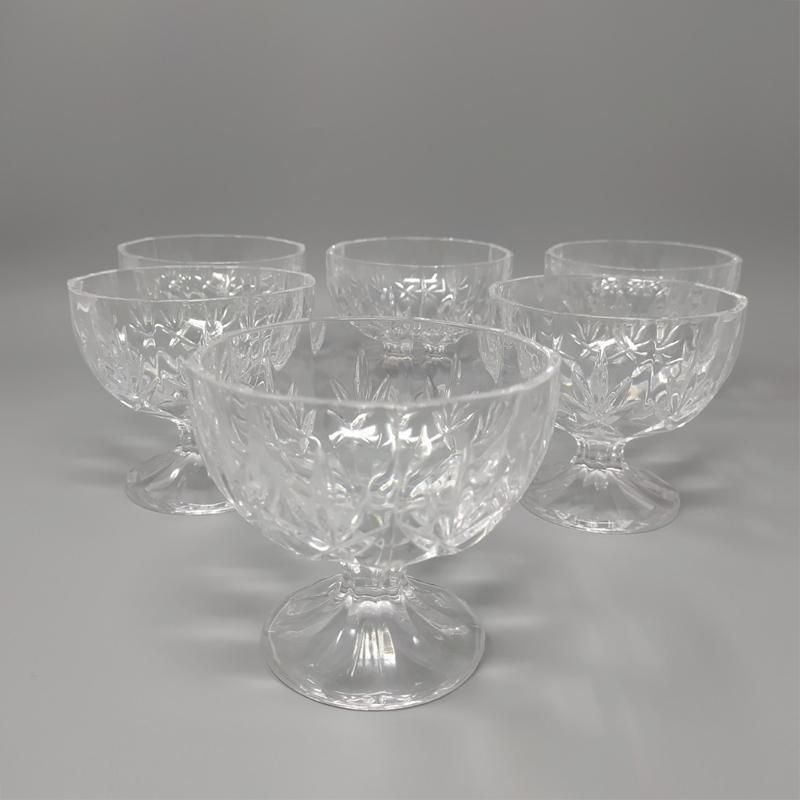 1960s Elegant Italian Mid Century Vintage Crystal Decanter With 6 Crystal Glasses photo for sale