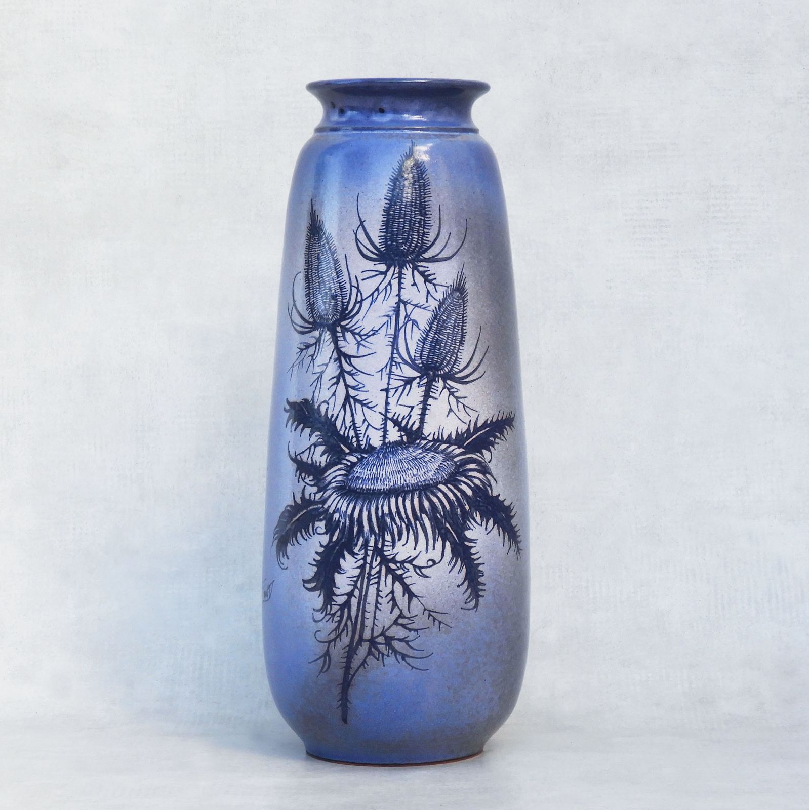 Tall Mid Century French Ceramic Vase By Jacques Fonck Et Jean Mateo For Vallauris C1960
