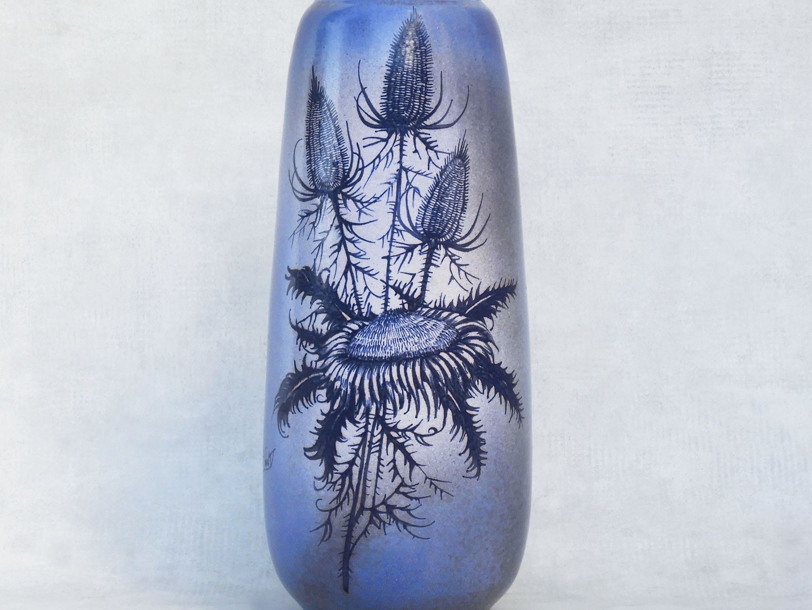 Tall Mid Century French Ceramic Vase By Jacques Fonck Et Jean Mateo For Vallauris C1960 photo for sale
