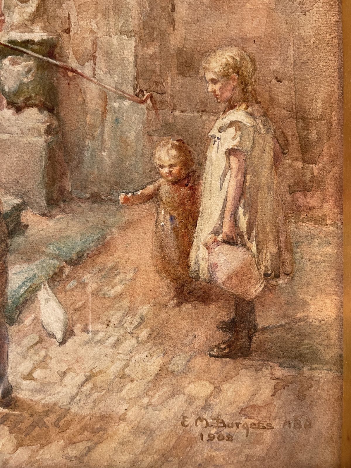 An Exceptional Watercolour By Renowned Artist E M Burgess As Featured In The V & A Dated 1908 photo vinterior