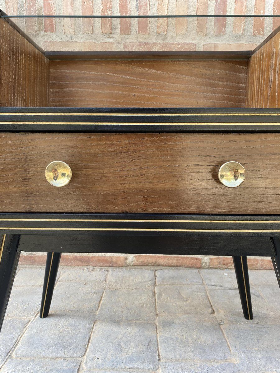 photo vinterior Mid Century Italian Glass Nightstands, 1960s, Set Of 2