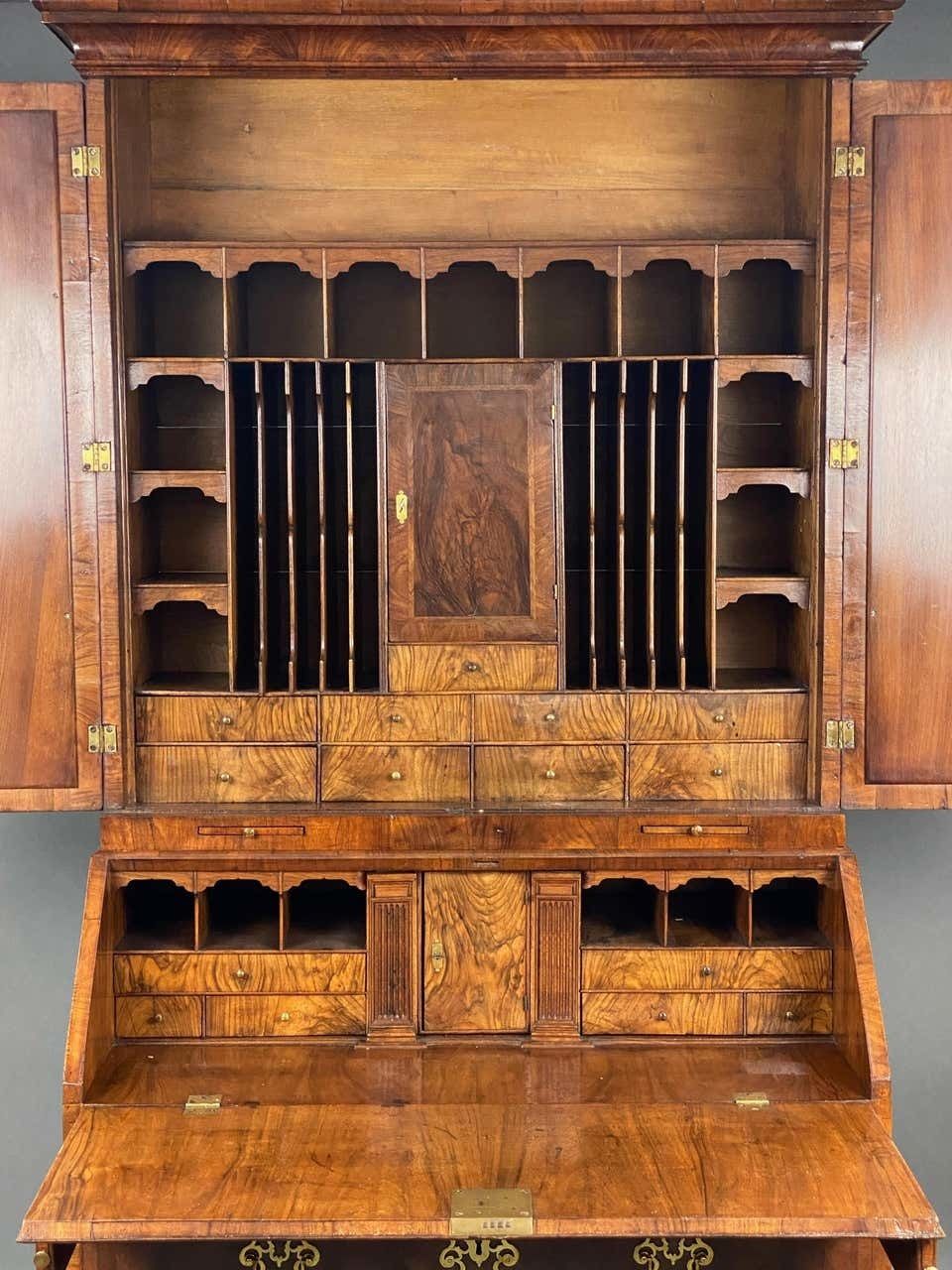 18th Century English George II Walnut Secretary Bookcase photo Furniture