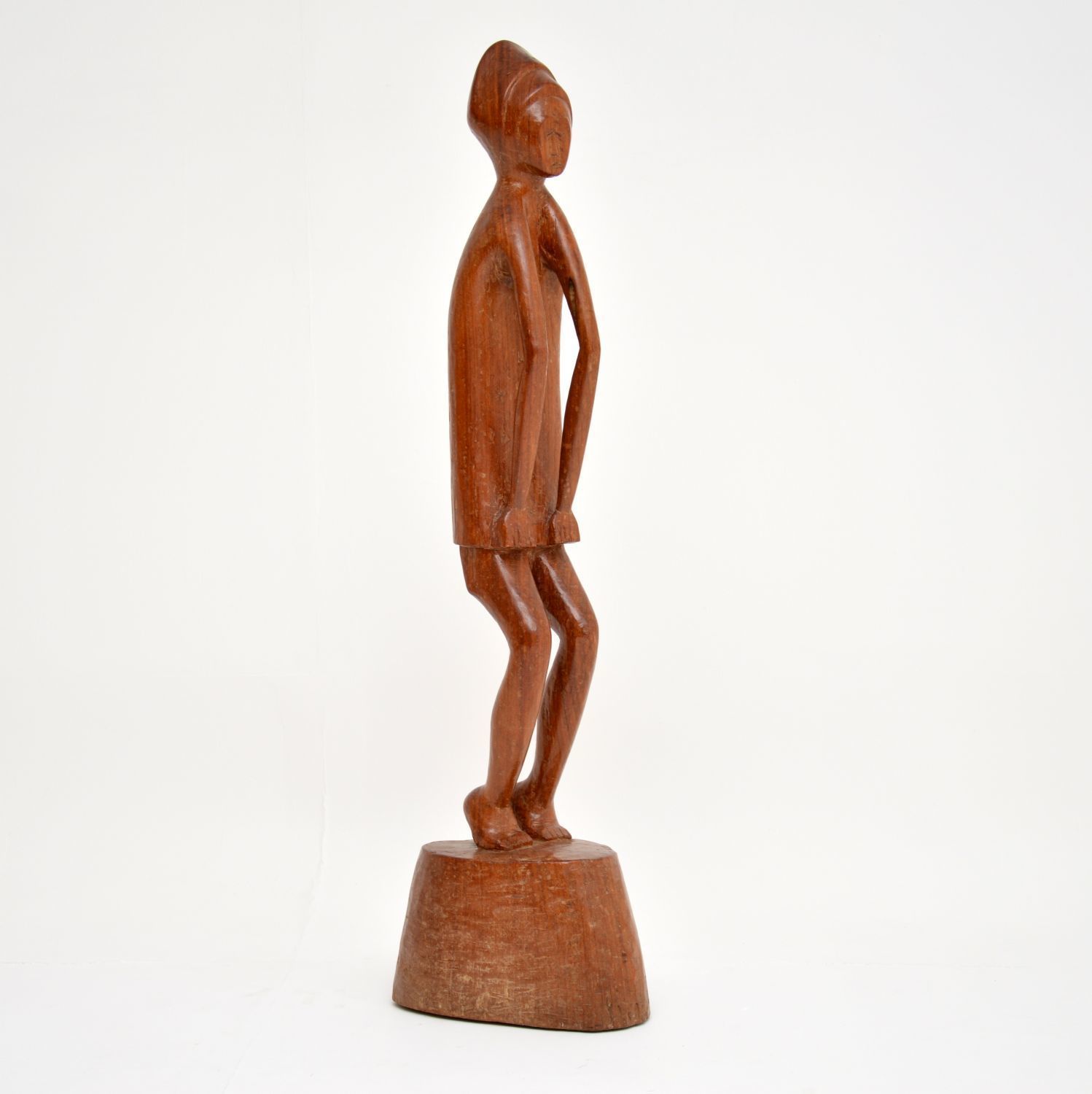 Jamaican Carved Walnut Sculpture By K. Tekroade