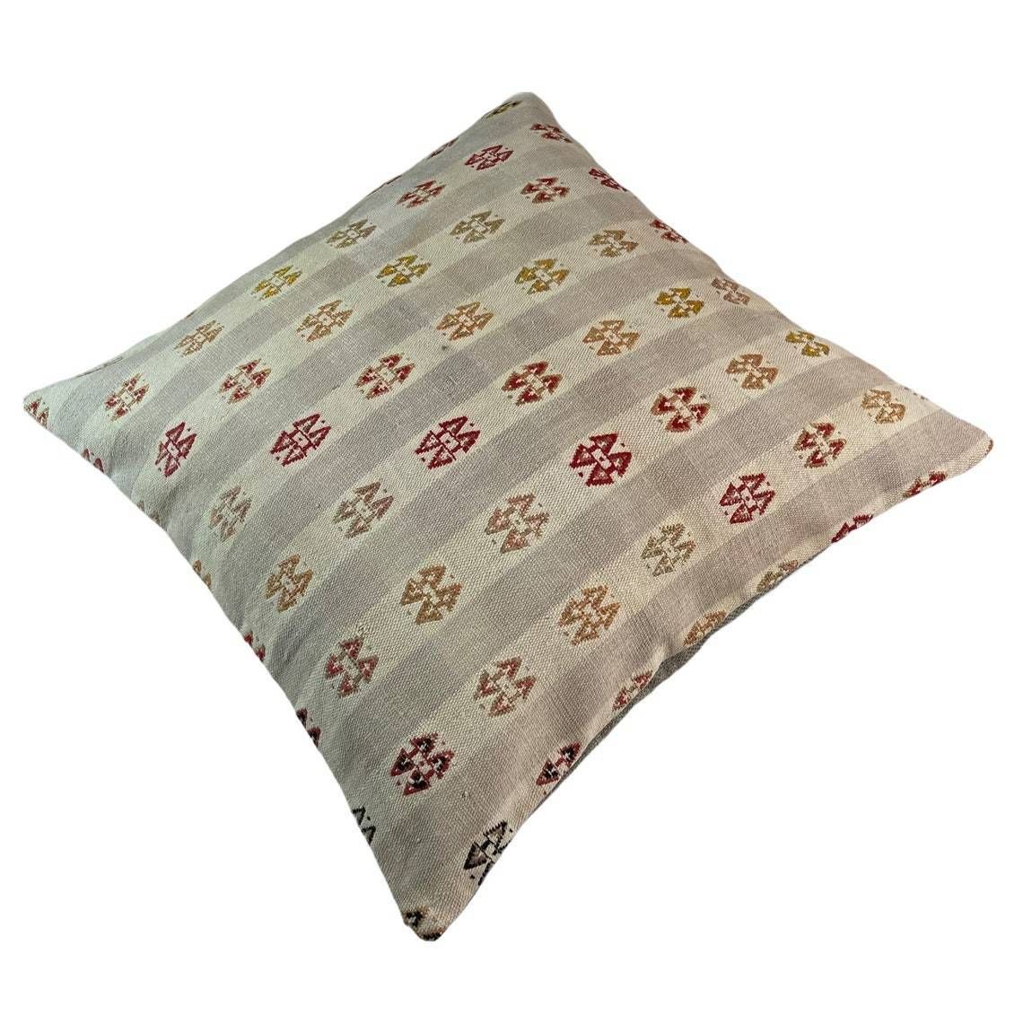 Anatolian Handwoven Kilim Pillow Cushion Cover Kilim Pillow Cover Tribal Pillow Ethnic Kelim Kissenbezug  60x60 Cm Kilim Cushion Cover photo vintage