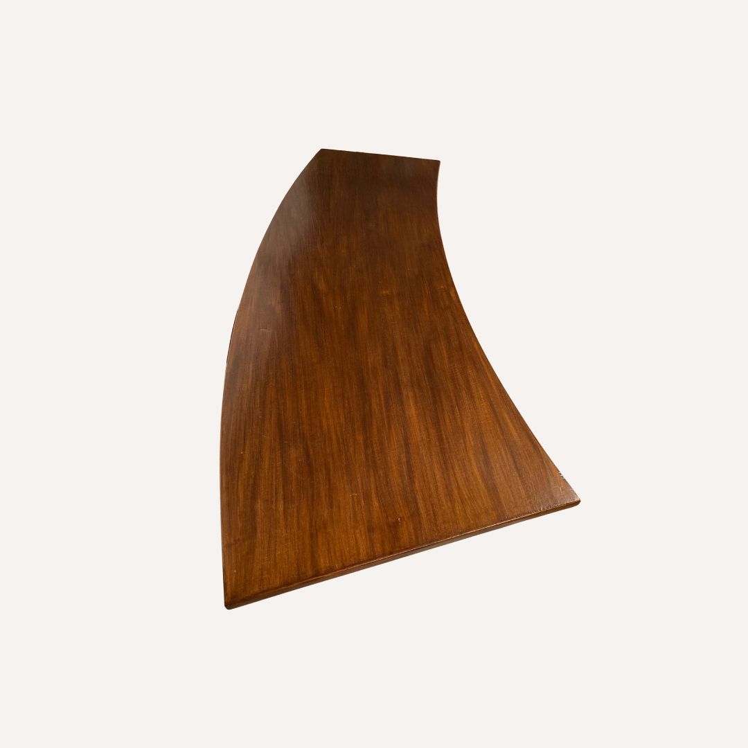 Teak Veneered Kidney Shaped Curved Coffee Table photo Furniture