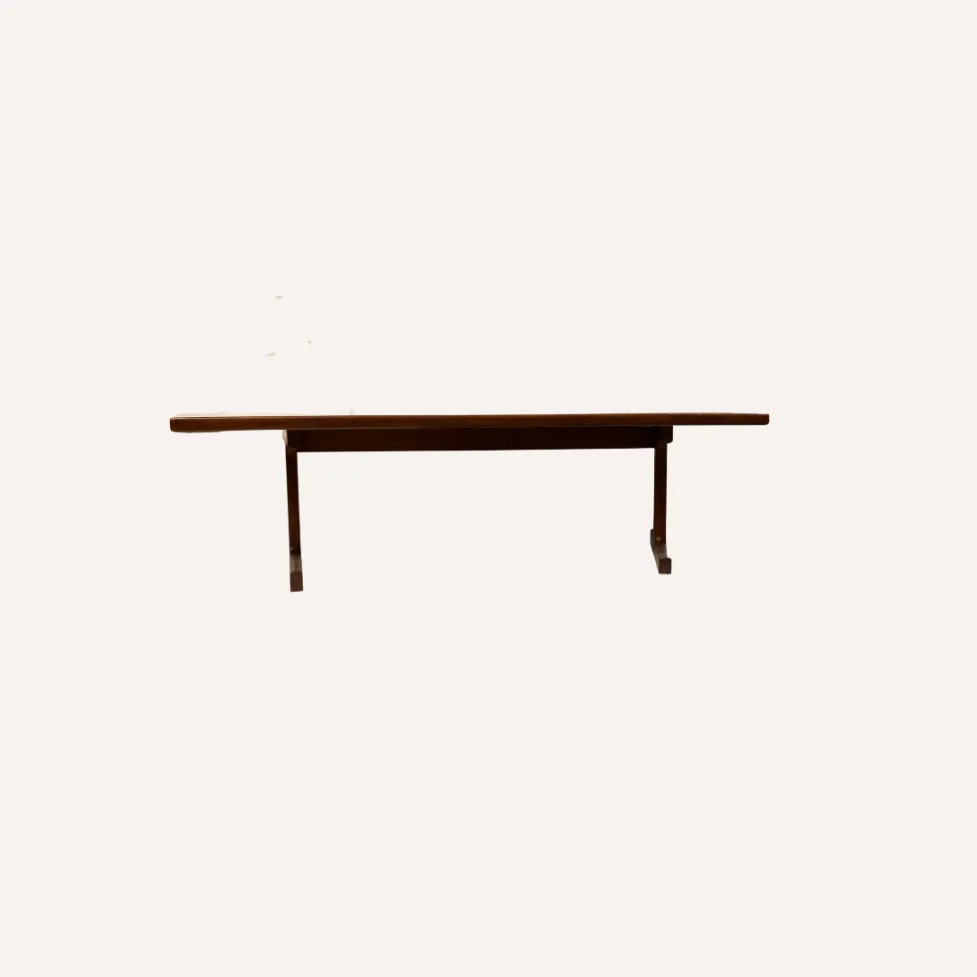 Teak Veneered Kidney Shaped Curved Coffee Table photo buy