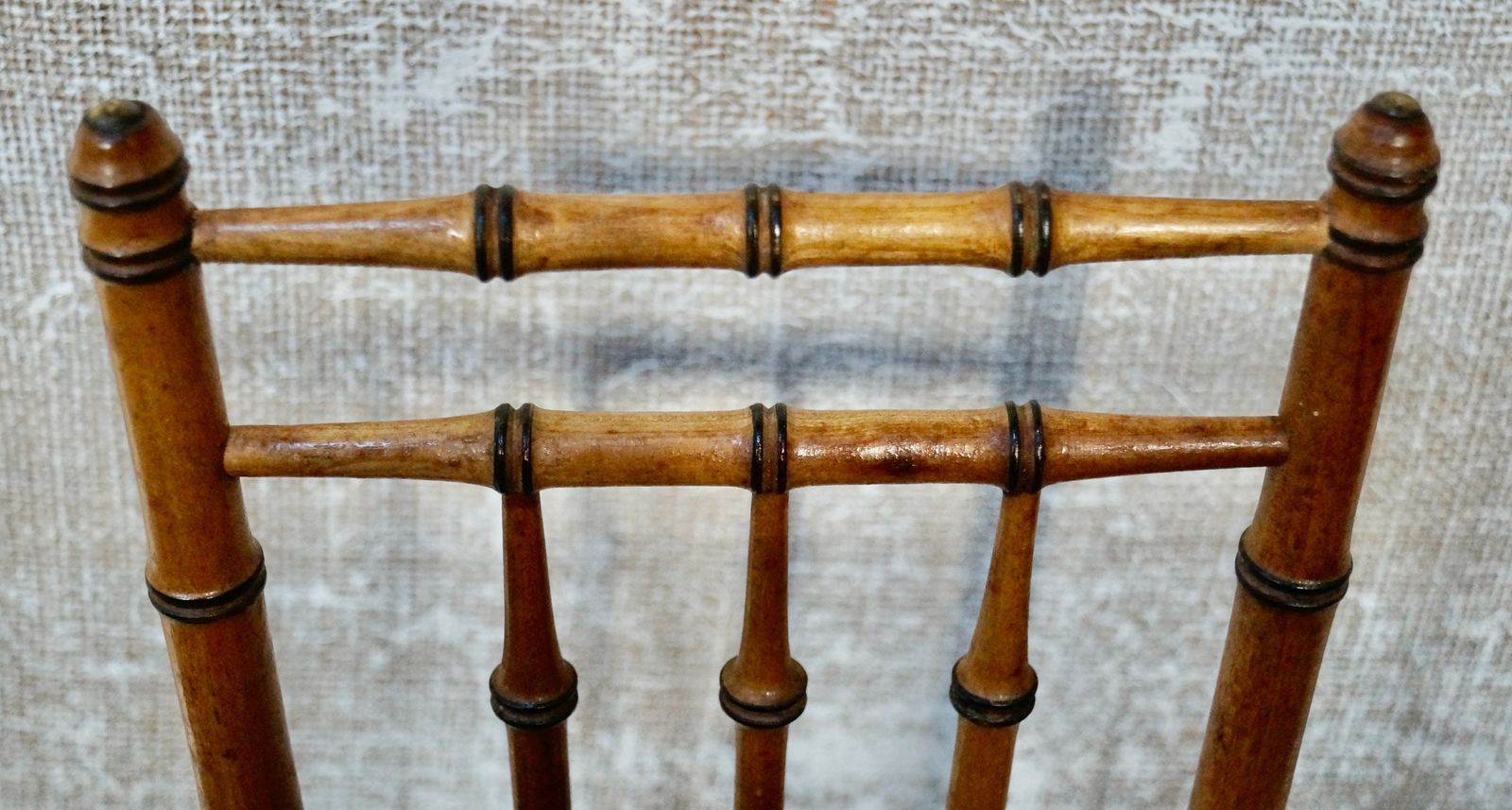 275.0 Rare French Antique Faux Bamboo Dolls Highchair photo