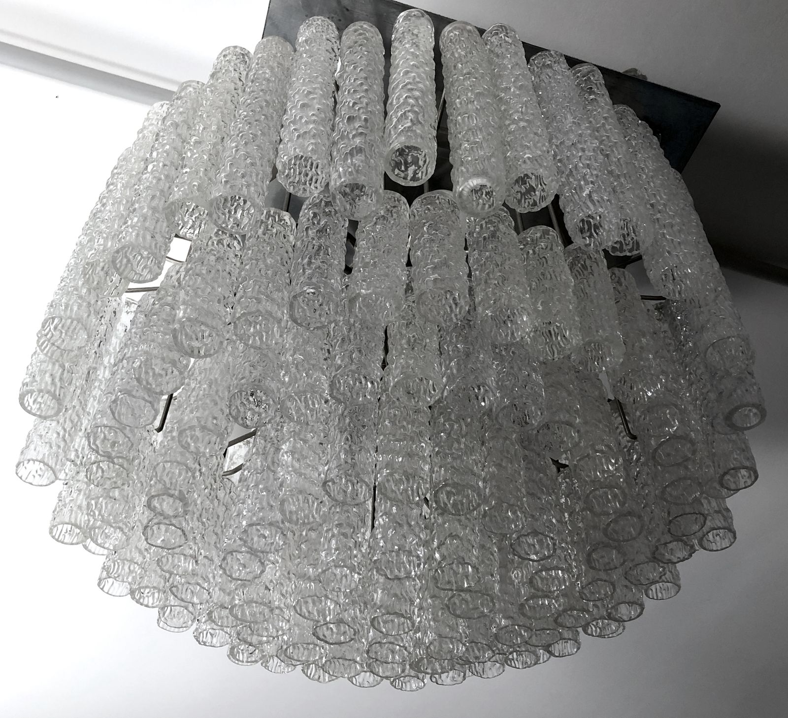 Large Vintage Italian Murano Glass Chandelier By Toni Zuccheri For Venini, 1960s photo Lighting