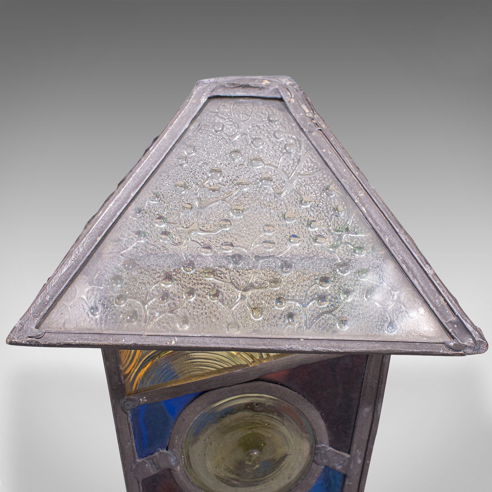 photo for sale Antique Decorative Lantern Hood, English, Stained Glass, Lamp Shade, C.1900
