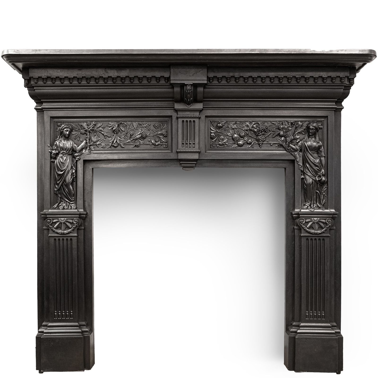 Antique Victorian Cast Iron Fireplace Surround