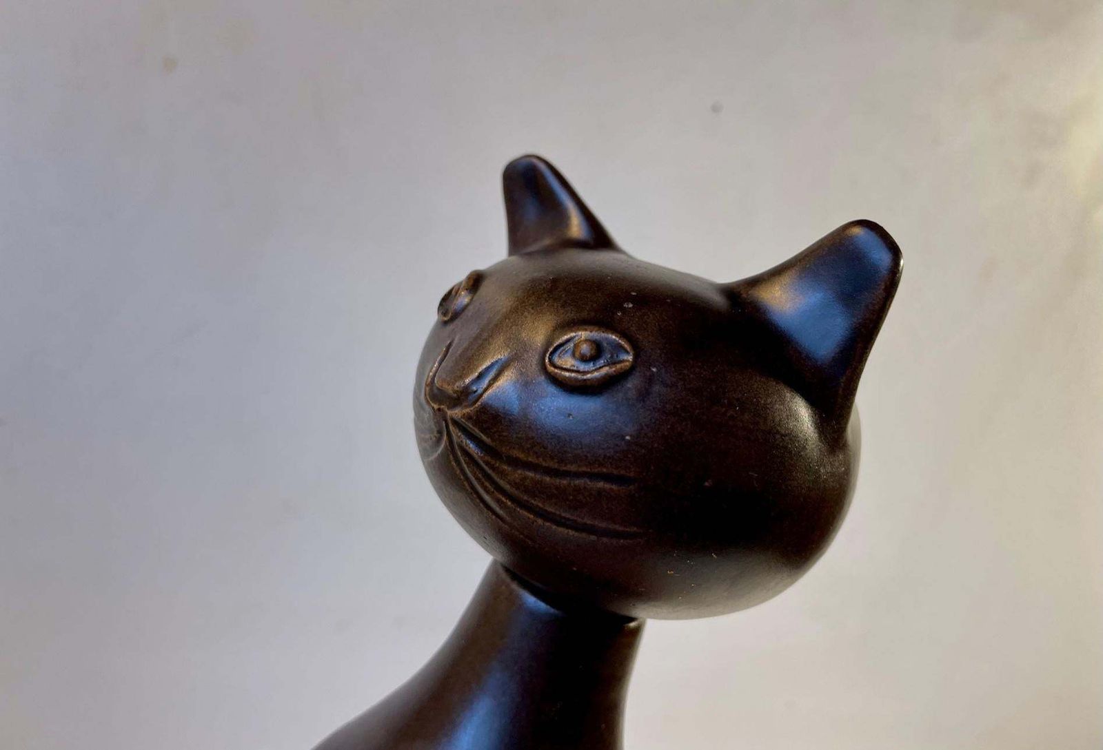 photo furniture Scandinavian Glazed Ceramic Cat Decanter Or Vase By Bjerre, 1970s