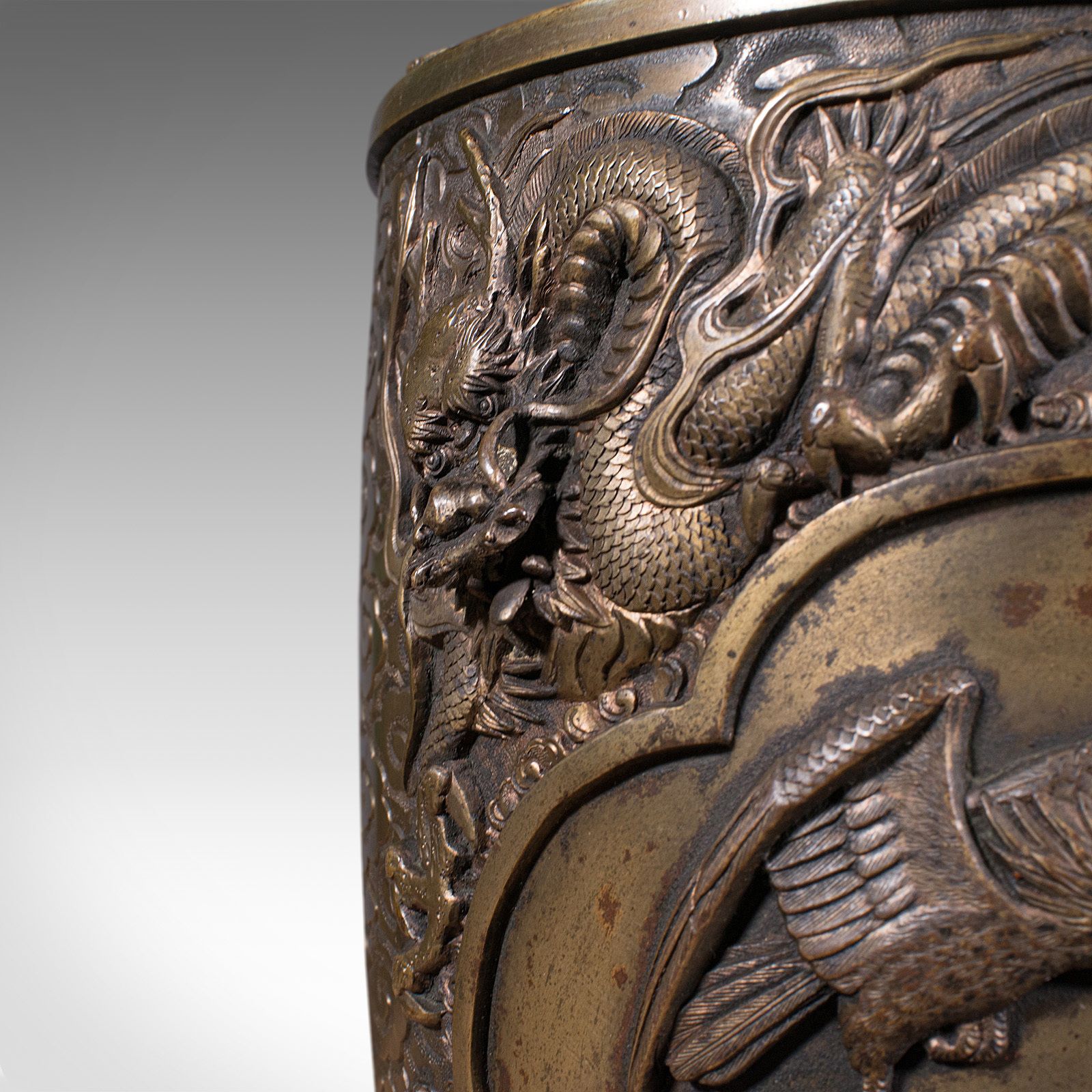 Large Antique Decorative Vase, Japanese, Bronze, Meiji Period, Urn, C.1900 photo 2450.0