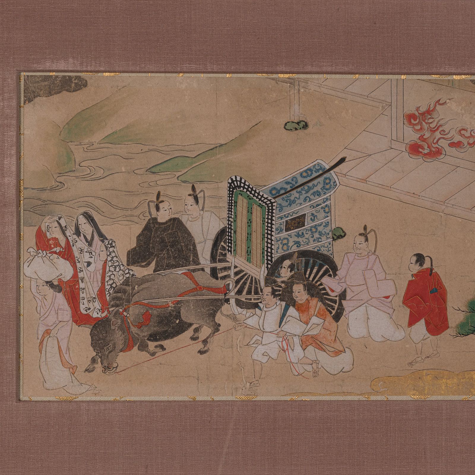 Antique Framed Woodblock Print, Japanese, After Heian, Art, C.1900 photo for sale