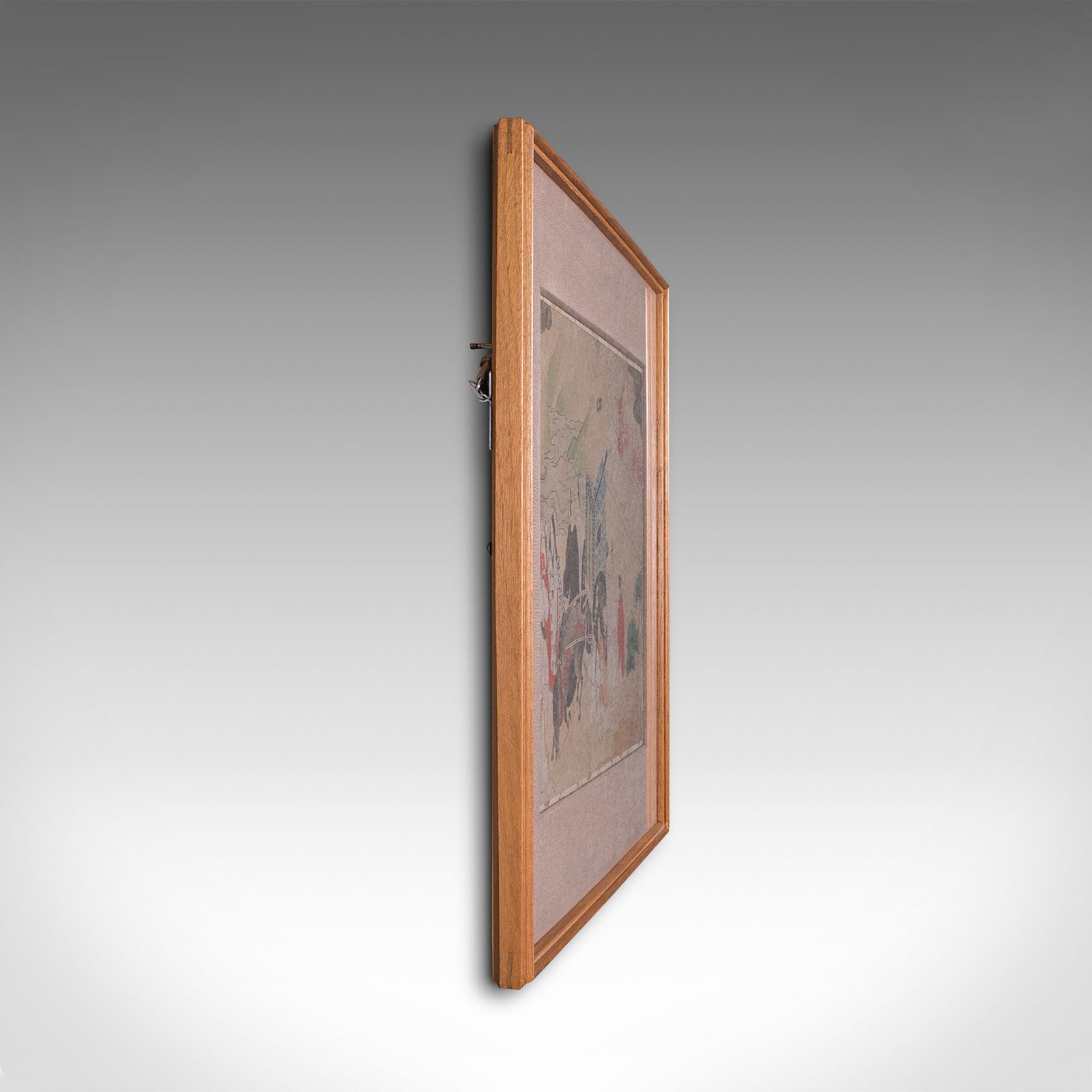Antique Framed Woodblock Print, Japanese, After Heian, Art, C.1900 photo buy